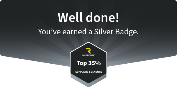 RapidRatings Silver Badge awarded to TechniSourcing, top 35% of rated suppliers
